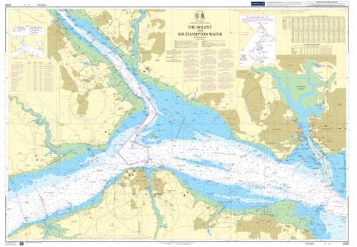 The Solent & Southampton Water Nautical Chart Poster